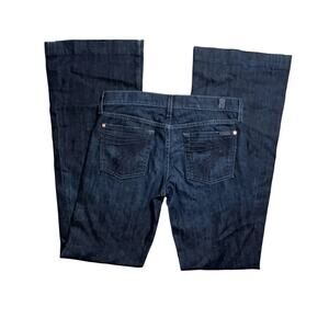 7 For All Mankind Dojo Flare Leg Jeans 7FAMK 28 Dark Wash